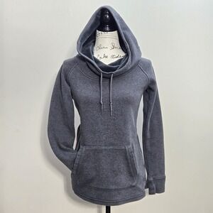 Athleta Hoodie Womens Size XXS Gray Funnel Neck Pullover Sweatshirt Fleece Lined